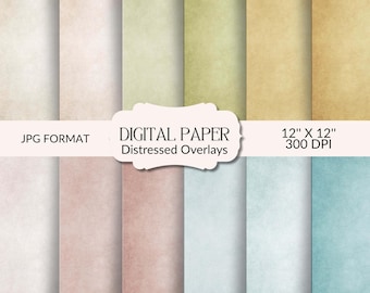 60 Fine Art Distressed Textures: Digital Photography Overlays Scrapbook & Mixed Media Paper (Digital Download)