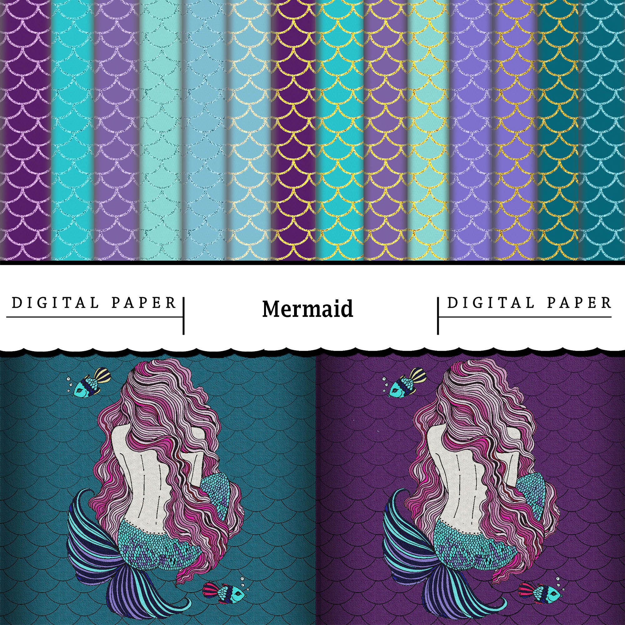 20 Printable Mermaid Scales/printable Digital - Etsy Canada