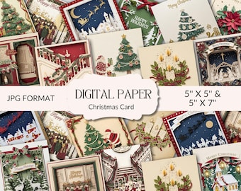 Biglietti Di Natale E Buste | 20 Pezzi | Motivo Paesaggio Invernale Acquerello | Formato B6 | CherryCards