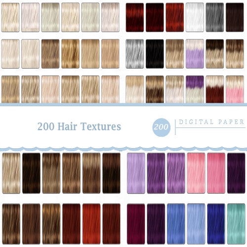 20 High Quality Resolution Sleek Hair Textures for 3D - Etsy