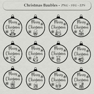 12 Weihnachtsbaumkugeln/Sternpapiere/Clipart/kommerzielle Nutzung/Print On Demand/Weihnachtswichtel/Kartenherstellung/SVG/EPS/PNG/Cricut Elements