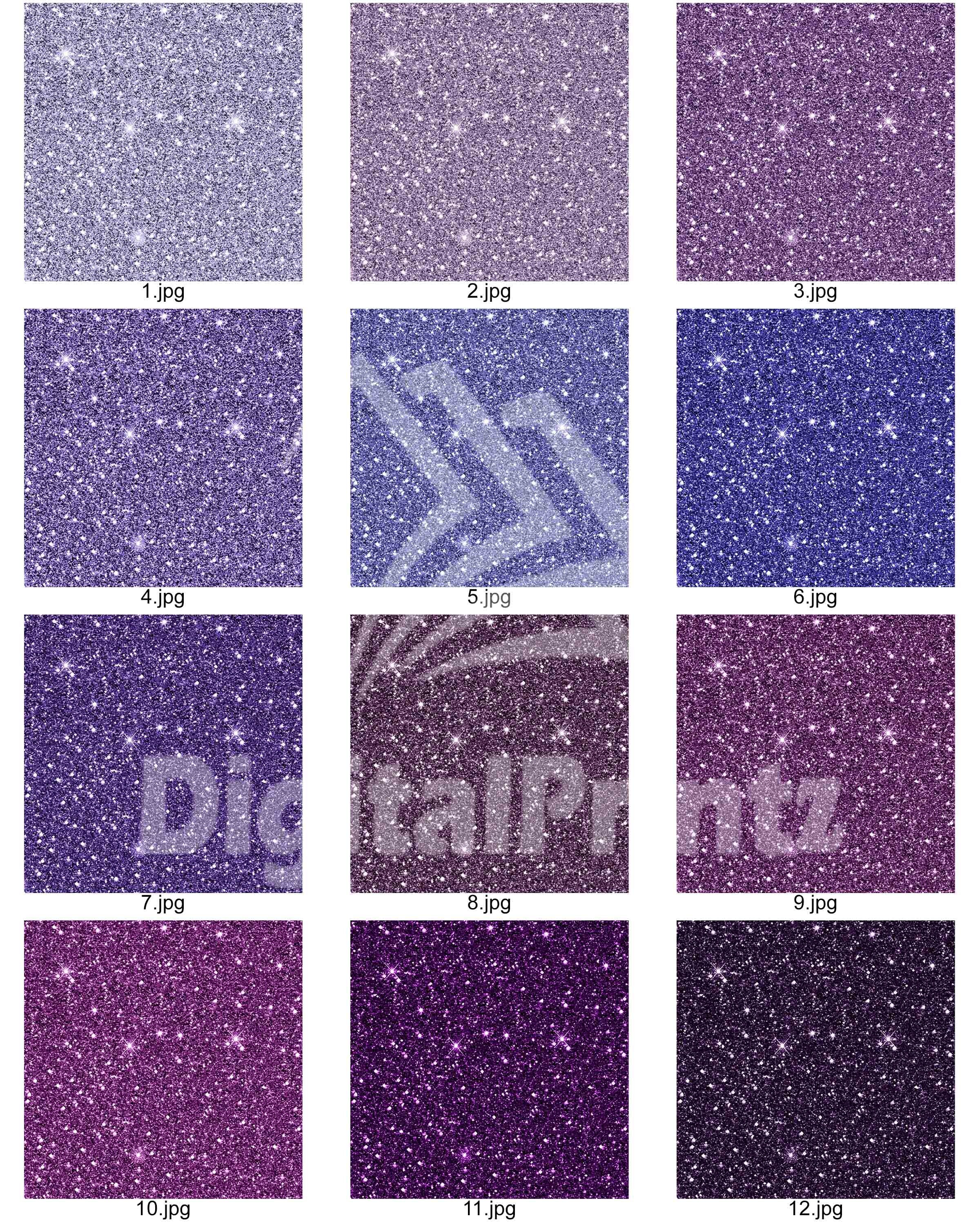 Instant Downloads 12 Purple Sparkle Glitter Textures/printable Digital ...