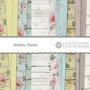 25 Digital Shabby Planks Papers/Printable Digital Paper/Scrapbooking/Papercraft/Decoupage/Print On Demand/Wallpaper/Digital Prints/Patterned