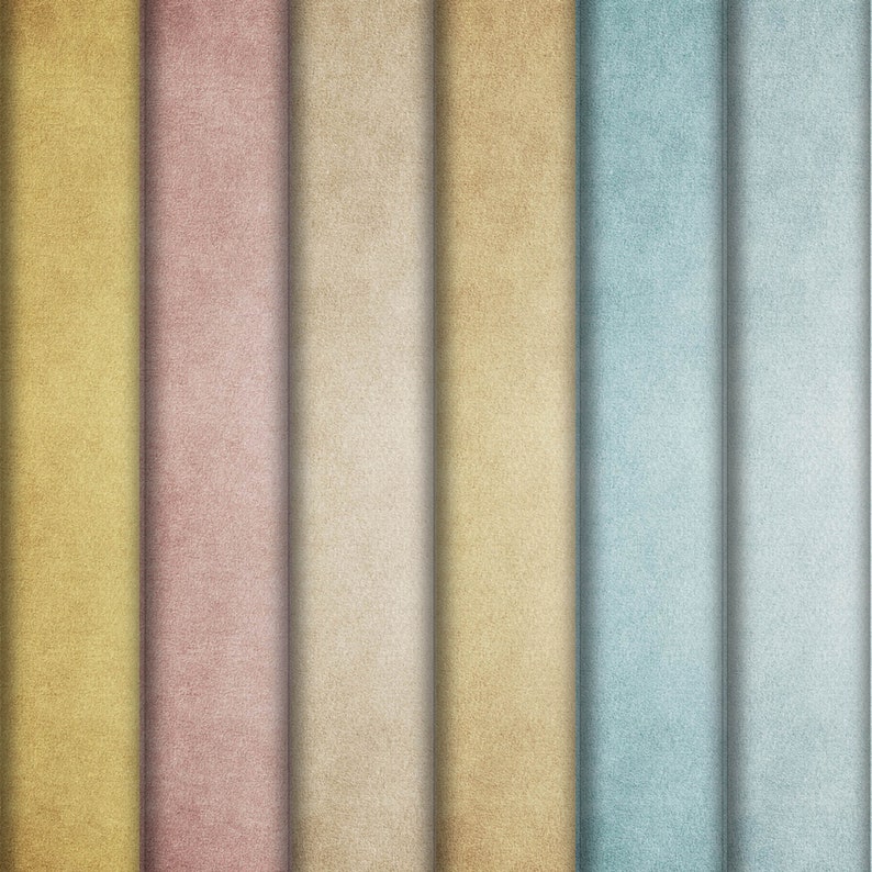 May include: A collection of seven vertical fabric swatches in various shades of beige, brown, pink, and blue. The fabric has a textured, woven appearance.
