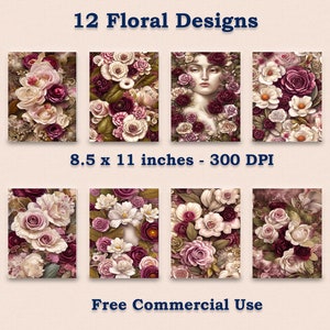 12 Unique Vintage Papers/Printable Paper/Scrapbooking/Papercraft/Decoupage/Print On Demand/Ephemera /Digital Prints/Vintage Journal Kit