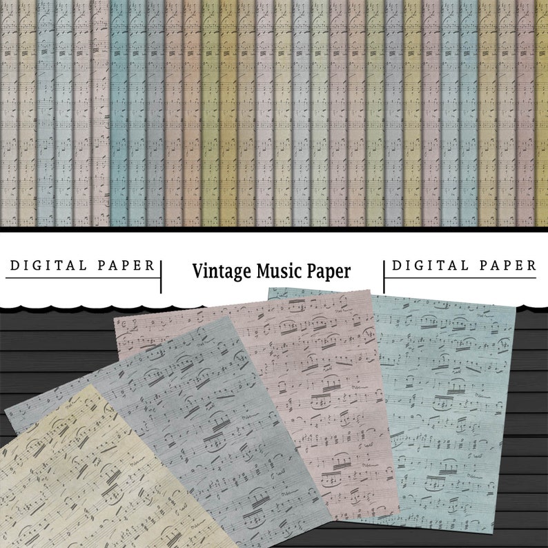 30 Printable Digital Vintage Music Sheets/Printable Digital | Etsy
