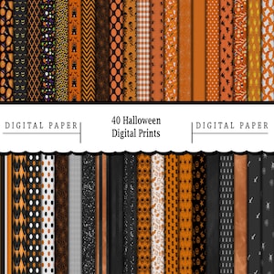 40 Digital Halloween Papers/Printable Digital Paper/Scrapbooking/Print On Demand/Wallpaper/Dolls House/Digital Prints/Commercial Use