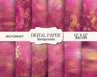 Pink Abstract Textured Digital Papers: Scrapbook Backgrounds (Digital Download)