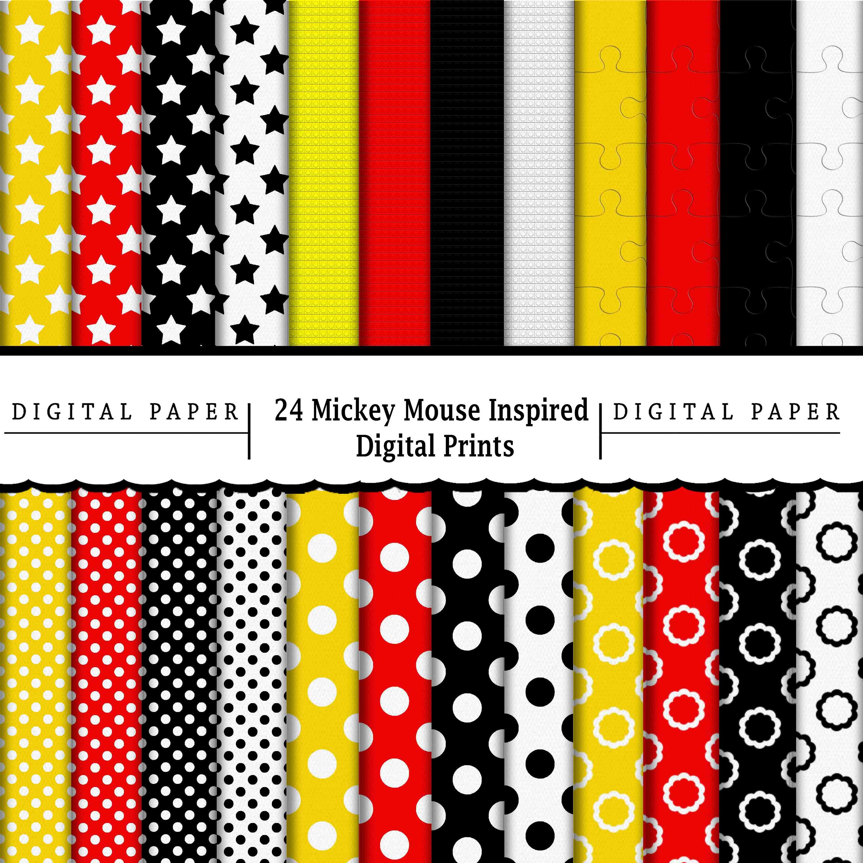 NUEVO 24 Mickey Mouse Inspired Printable Patterned Digital | Etsy