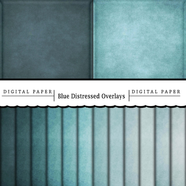 14 Blue Fine Art Distressed Overlays, Photography, Digital Scrapbooking Paper, Background, High Res, Photoshop Overlays, Backdrop