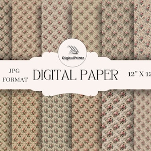 Vintage Florale Muster: 12x12 Scrapbook Papier (JPG Download)
