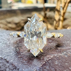 3 CT Dutch Marquise Cut Moissanite Engagement Ring 14K Solid Gold Hidden Halo Unique Wedding Ring Anniversary Gift Promise Ring For Women