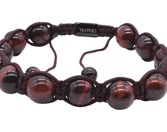 Maskio Adjustable Bracelet with Red Tiger Eye – A Symbol of Courage and Determination