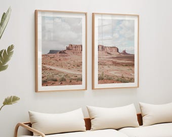 Lot de 2 oeuvres d'art murales Monument Valley : impressions du désert de l'Arizona | DE036D