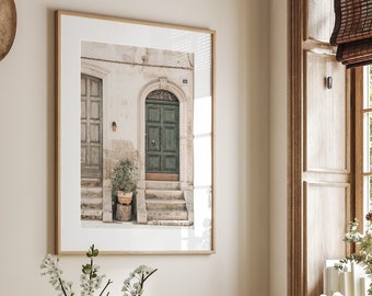 Mediterranean Print, Green Door: Travel Wall Art (Digital Download) IT180