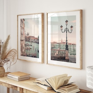 Venice Print Set of 2: Pastel Canal Photography, Instant Download - IT214D