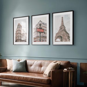 Paris Wall Art Set of 3: Cozy Minimal French Prints, Instant Download  | P08T