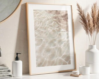 Soft Water Reflection Print: Minimal Ocean Texture, Instant Download | M136