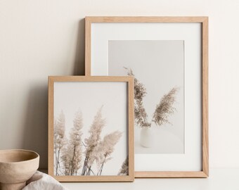 Earth Tone Set of 2 Prints: Minimal Botanical Wall Art, Digital Download | FL121D