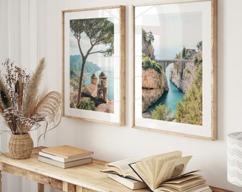 Amalfi-Küste – 2er-Set Kunstdrucke, Italienische Küstenmotive, Italien-Poster, Sofort-Download | IT200D