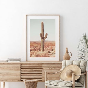 Saguaro Print, Pastel Desert Printable Wall Art, Desert Cactus Print, Saguaro Cactus Print, Arizona Desert Print, Digital Download - DE014
