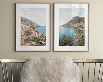 Positano Amalfi Set of 2 Prints: Coastal Village Wall Art, Digital Download | IT155