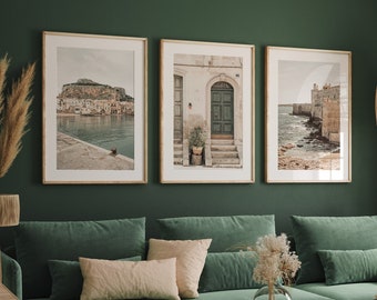 Set of 3 Prints, Italy Sicily Wall Art, Italy Print Set, Mediterranean Europe Art, Sicily Wall Art Gallery, INSTANT DOWNLOAD - IT183T