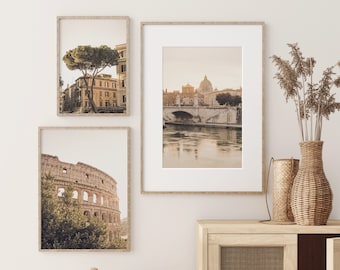 Italy Set of 3 Prints, Italy Wall Art, Rome Wall Decor, Neutral Tones, Living Room Wall Art, Italy Lovers Gift, INSTANT DOWNLOAD - IT165T