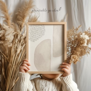 Beige Watercolor Print for Nursery, Minimalist Beige Print, Neutral Tones Printable Wall Art, Neutral Abstract Art, DIGITAL DOWNLOAD - GA211