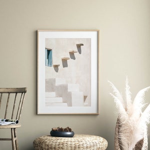 Greece Print, Greece Santorini Wall Art, Mediterranean Decor, Europe Art Print, Blue Wall Art, Minimalist Print, DIGITAL DOWNLOAD - MD121A