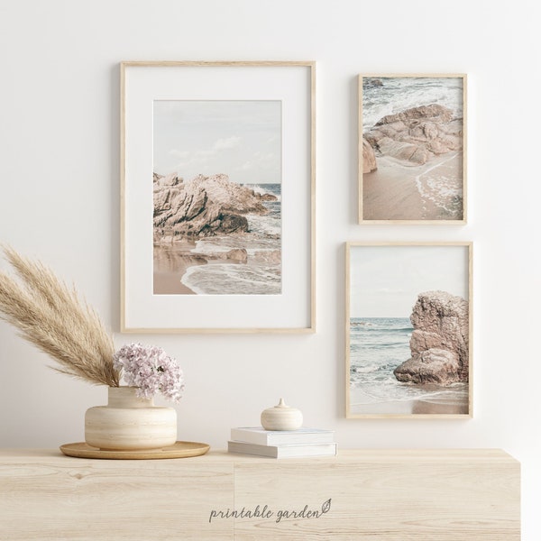 Neutral Coastal Set of 3 Prints, Digital Prints, Coastal Wall Art, Beach House Wall Art, Summer Printable Wall Art, DIGITAL DOWNLOAD - M110