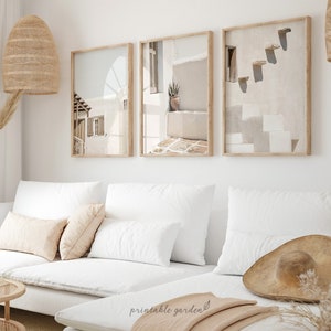 Neutral Set of 3 Prints, Greece Prints Set of 3, Greece Wall Art, Santorini Greece Wall Art, Neutral Wall Decor, DIGITAL DOWNLOAD - MD128