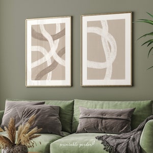 Set of 2 Beige Prints, Neutral Wall Art for Office or Workspace, Living Room Wall Art, Set of 2 Prints, DIGITAL DOWNLOAD- GA219D