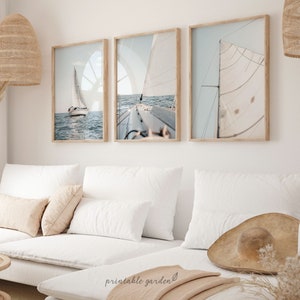 Nautical Set of 3 Prints, Sailboat Prints, Sailboat Photography, Summer Wall Art, Beach House Wall Art, Sailing Gift, DIGITAL PRINT - M130