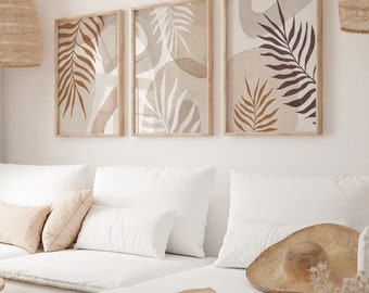 Abstract Botanical Print Set: Boho Palm Leaf Art, Digital Download | GA210T