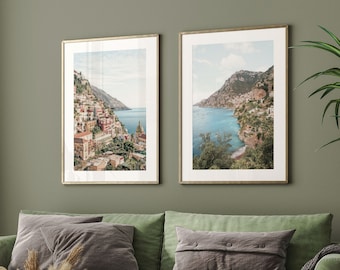 Italy Wall Art, Positano Print Set, Positano Amalfi Set of 2 Prints, Amalfi Coast Wall Art, Positano Wall Art, Digital Download - IT155