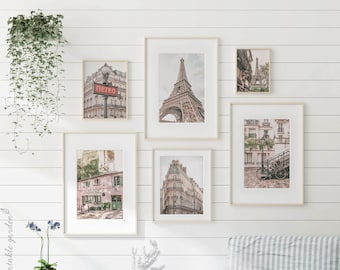 Paris Prints Wall Art, Paris France Set of 6 Prints, Paris Travel Gallery, Paris Photo Set, Paris Printable Souvenirs, Digital Download- P08