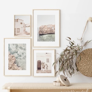 Italy Prints Wall Gallery, Southern Italy Wall Art, Mediterranean Art Prints, Pastel Tones Living Room Wall Decor, DIGITAL DOWNLOAD - MD124
