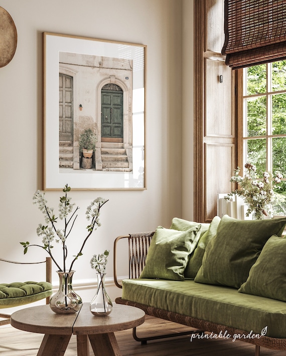 Mediterranean Print, Green Door: Travel Wall Art (Digital Download) IT180