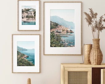 Amalfi Coast Print Set: Italian Posters, Mediterranean Travel Art | IT240T