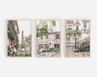 Parisian Gallery Wall Art Set, Eiffel Tower, La Maison Rose Prints (Digital Download)