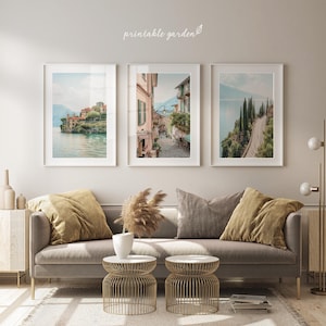 Italy Wall Art, Italy Set of 3 Prints, Lake Como Print, Italian Landscape Art, Italy Photo, Living Room Decor, INSTANT DOWNLOAD - IT193T