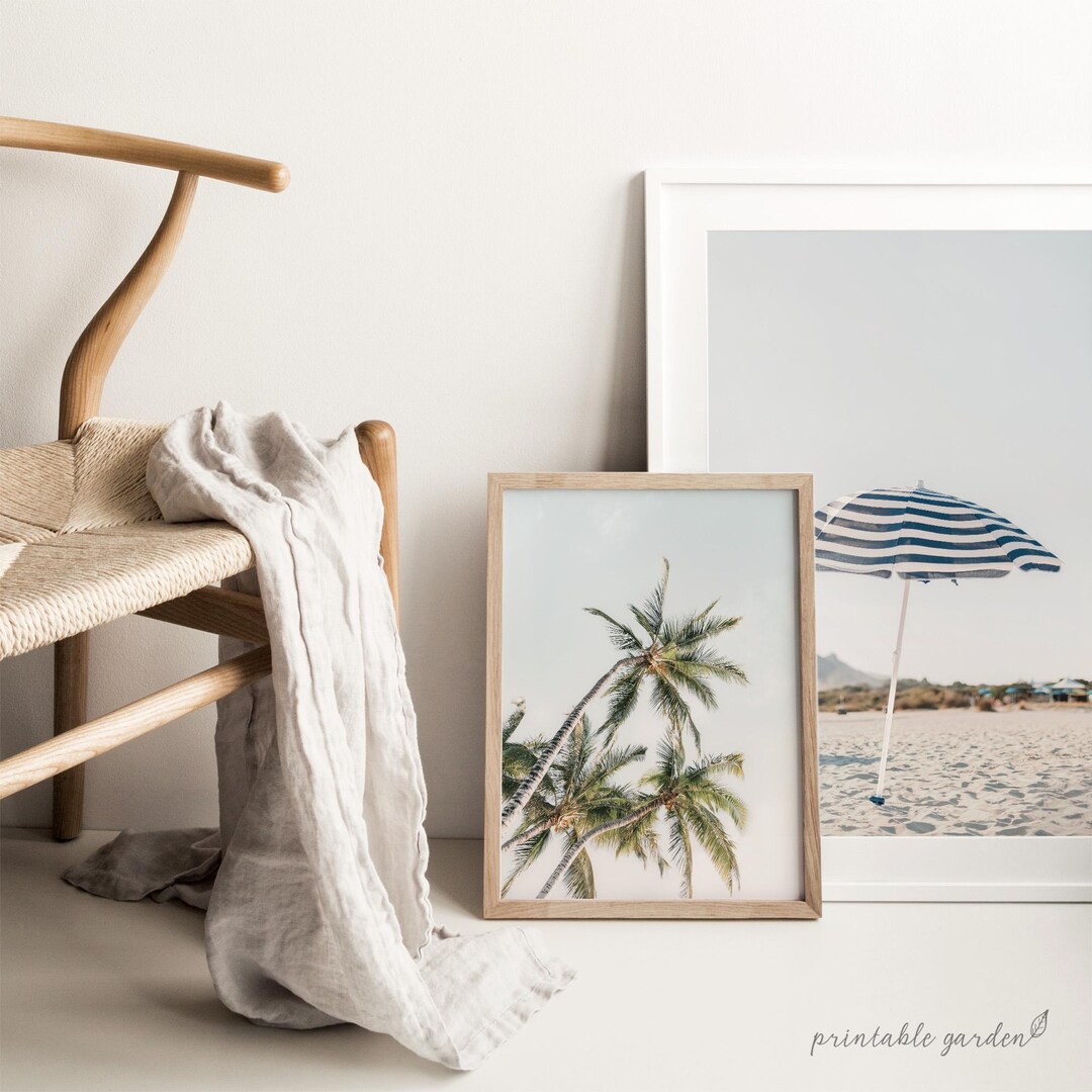Beach Set of 2 Digital Prints, Beach Themed Poster, Beach Cottage Decor, Palm Tree Print, Coastal House Wall Art, DIGITAL DOWNLOAD M167D - Etsy Japan