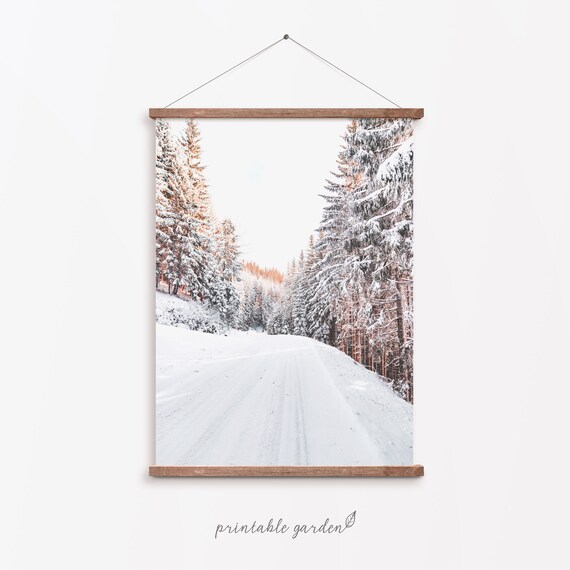 Snowy Winter Forest Set of 2 Prints Landscape Painting Nature Print ...