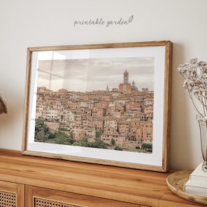 Siena Italy Print – Tuscany Wall Art Digital Download, Warm Earth Tones Landscape, Italian Travel Photography, Rustic European Decor - IT171