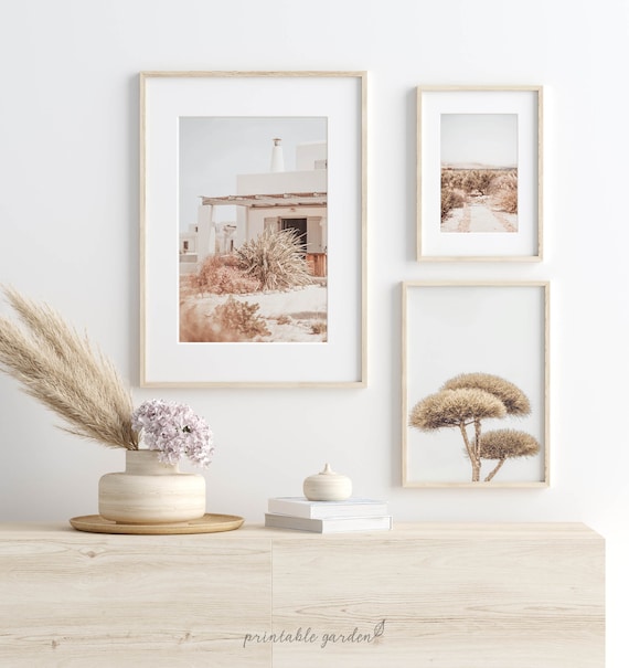 Mediterranean Countryside Wall Art: Set of 3 Soft Neutral Prints | MD120T