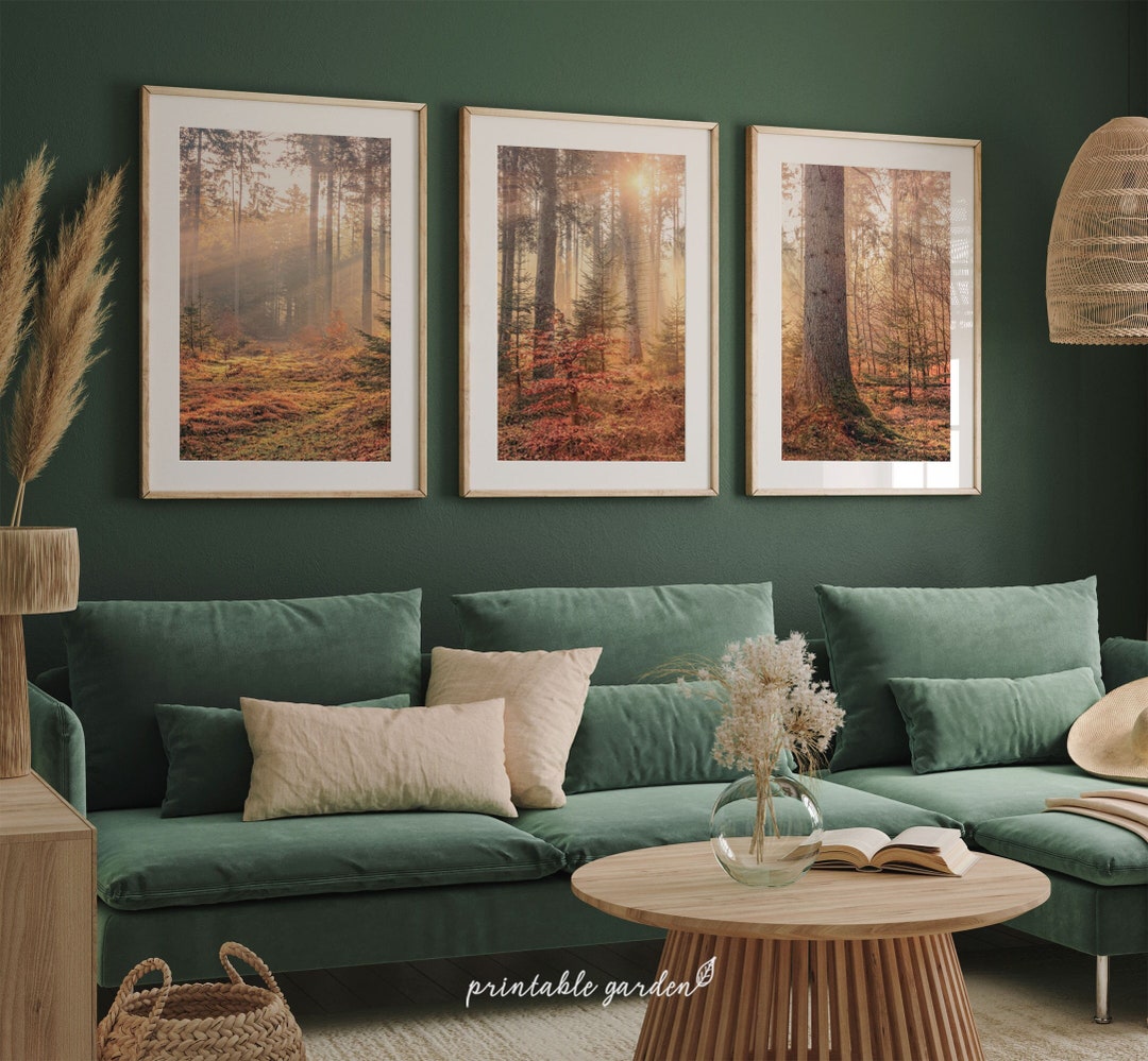 Fall Forest Set of 3 Prints, Fall Wall Art, Autumn Decor Digital Print ...
