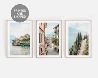 Lake Como Italy Print Set of 3: Italian Landscape Wall Art, Printed & Shipped | M-IT193T