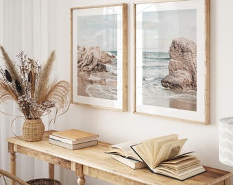 Coastal Serenity: Beach Rocks & Sea, Set of 2 Digital Download | M109D
