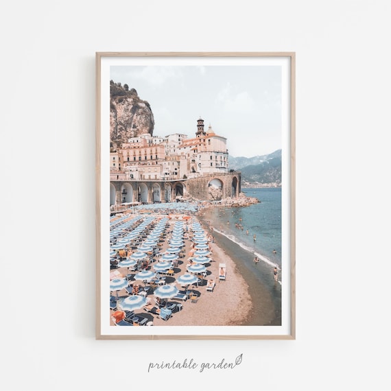 Amalfi Coast Print: Positano Wall Art, Mediterranean Travel Poster (Digital Download) - IT132